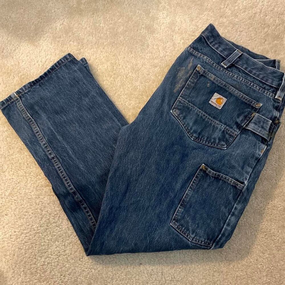 Carhartt Men's Blue and Navy Jeans